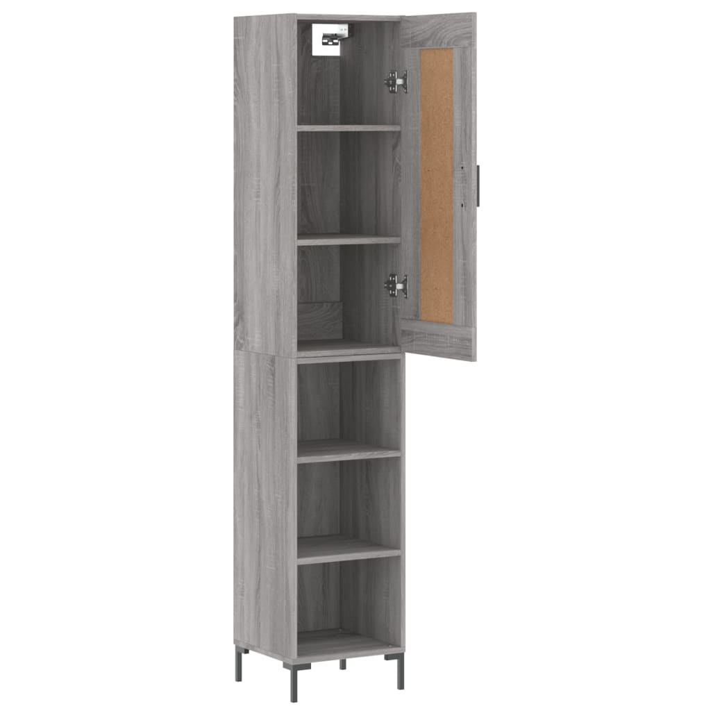Buffet haut Sonoma gris 34,5x34x180 cm Bois d'ingénierie - XIOS