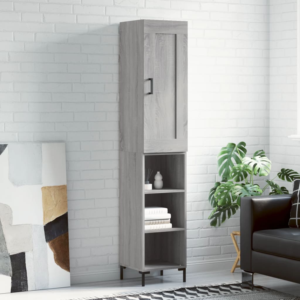 Buffet haut Sonoma gris 34,5x34x180 cm Bois d'ingénierie - XIOS