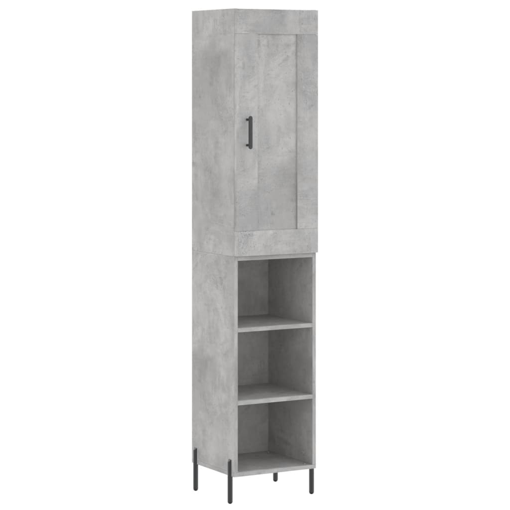 Buffet haut Gris béton 34,5x34x180 cm Bois d'ingénierie - XIOS