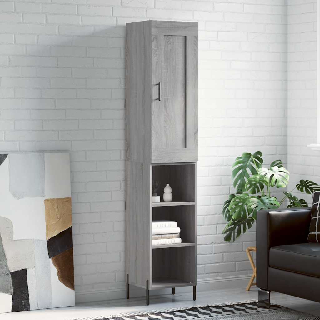 Buffet haut Sonoma gris 34,5x34x180 cm Bois d'ingénierie - XIOS