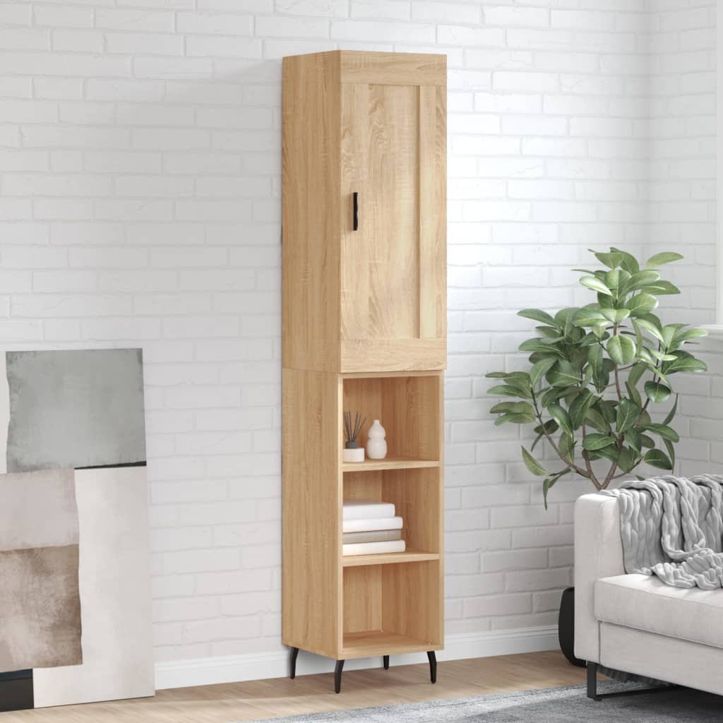 Buffet haut Chêne sonoma 34,5x34x180 cm Bois d'ingénierie - XIOS