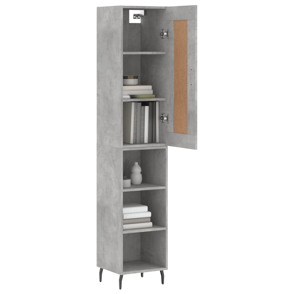 Buffet haut Gris béton 34,5x34x180 cm Bois d'ingénierie - XIOS