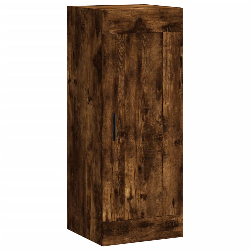 Buffet haut Chêne fumé 34,5x34x180 cm Bois d'ingénierie - XIOS