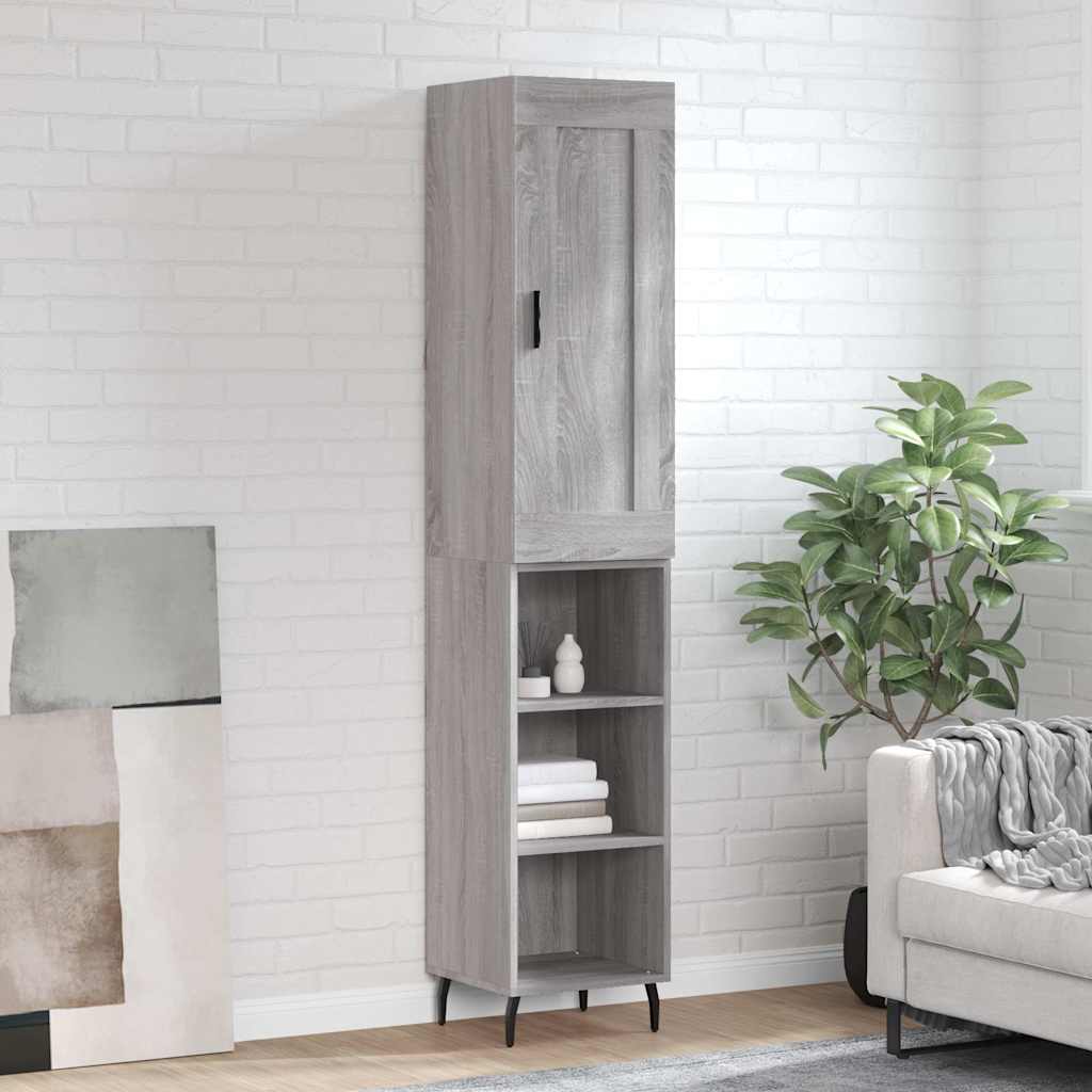 Buffet haut Sonoma gris 34,5x34x180 cm Bois d'ingénierie - XIOS