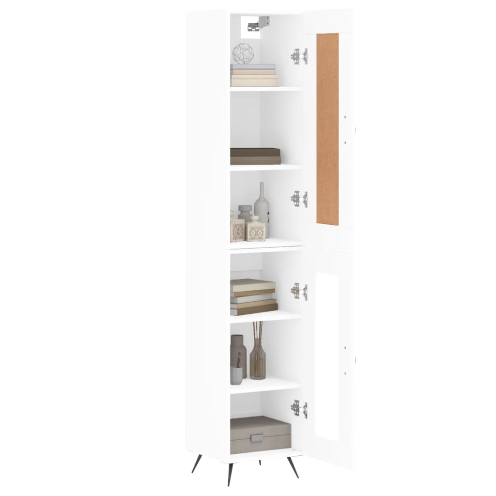 Buffet haut Blanc 34,5x34x180 cm Bois d'ingénierie - XIOS