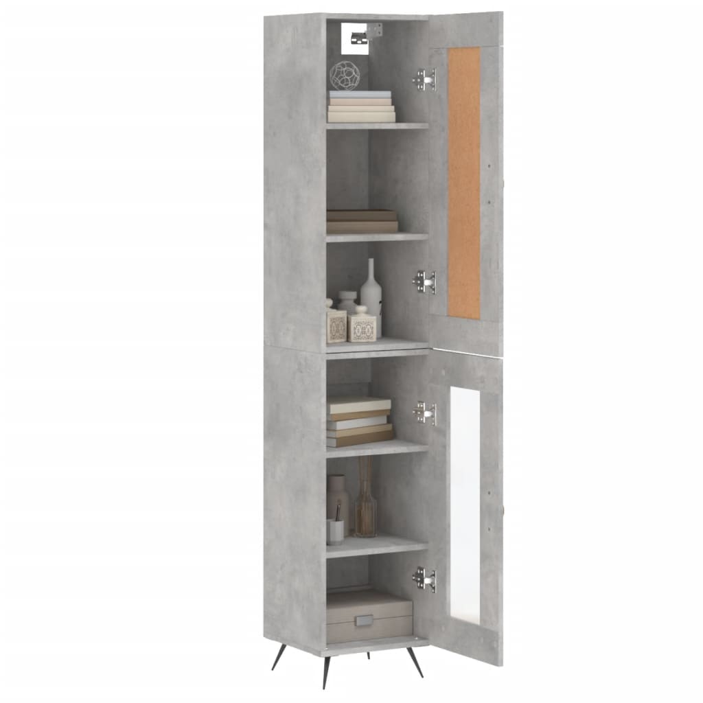 Buffet haut Gris béton 34,5x34x180 cm Bois d'ingénierie - XIOS