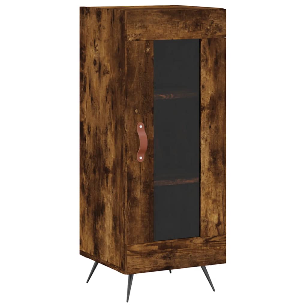 Buffet haut Chêne fumé 34,5x34x180 cm Bois d'ingénierie - XIOS