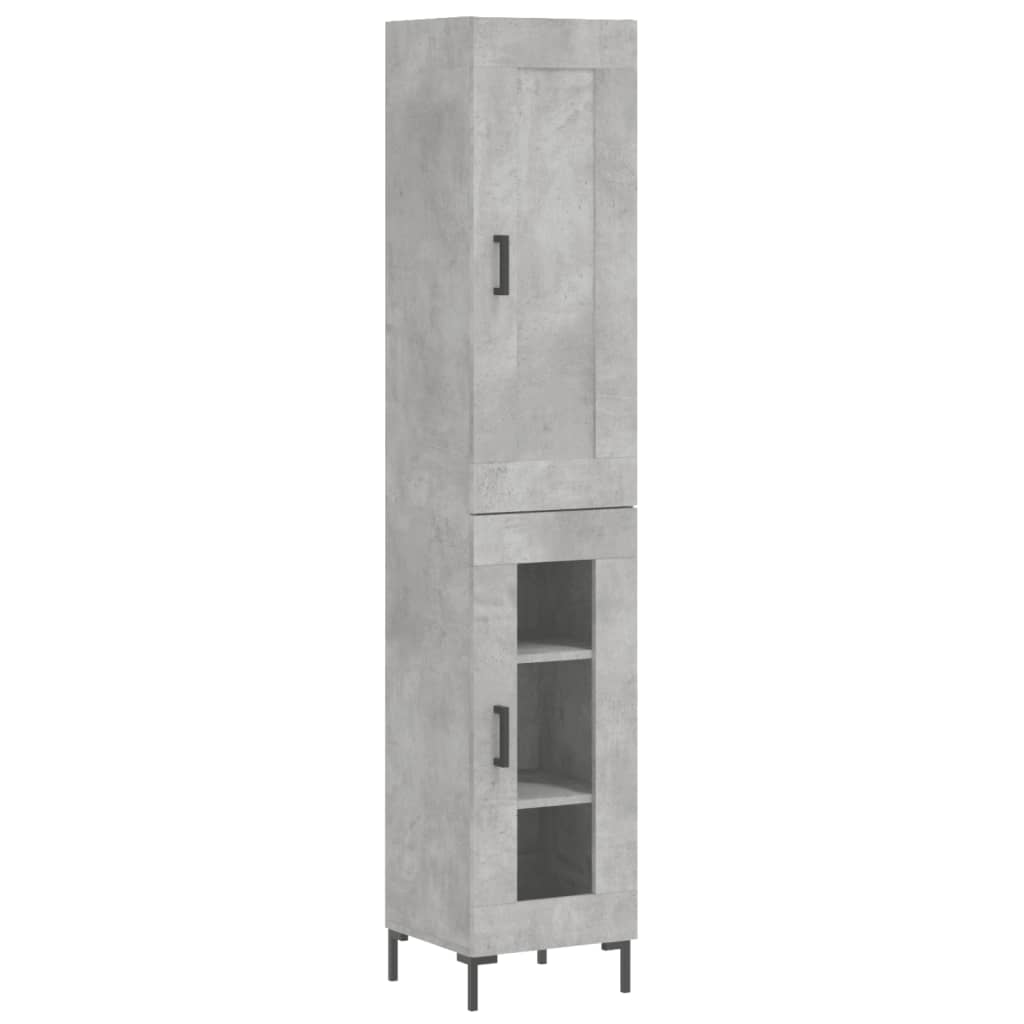 Buffet haut Gris béton 34,5x34x180 cm Bois d'ingénierie - XIOS