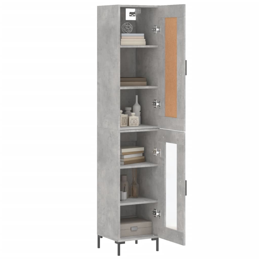 Buffet haut Gris béton 34,5x34x180 cm Bois d'ingénierie - XIOS