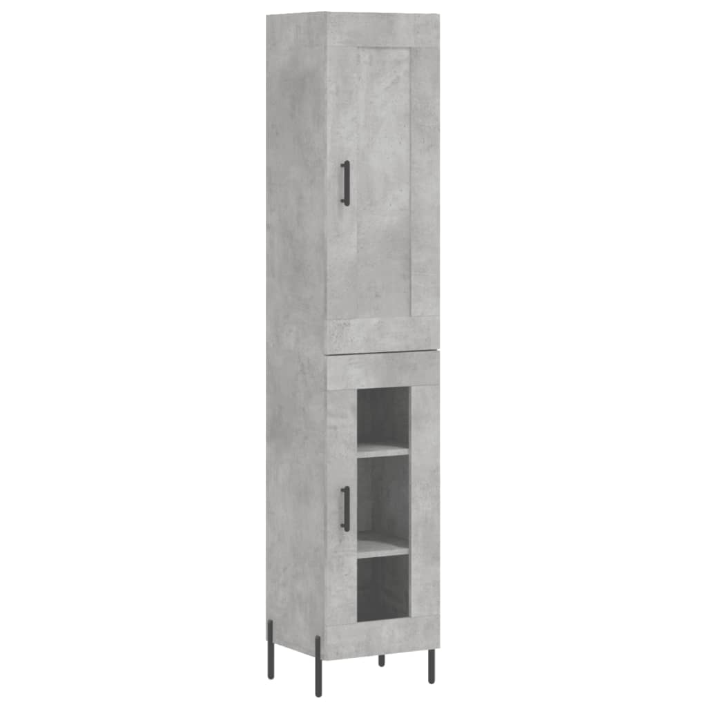 Buffet haut Gris béton 34,5x34x180 cm Bois d'ingénierie - XIOS