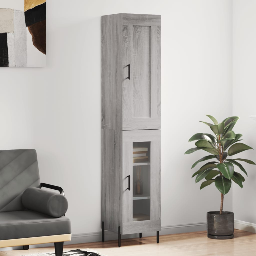 Buffet haut Sonoma gris 34,5x34x180 cm Bois d'ingénierie - XIOS