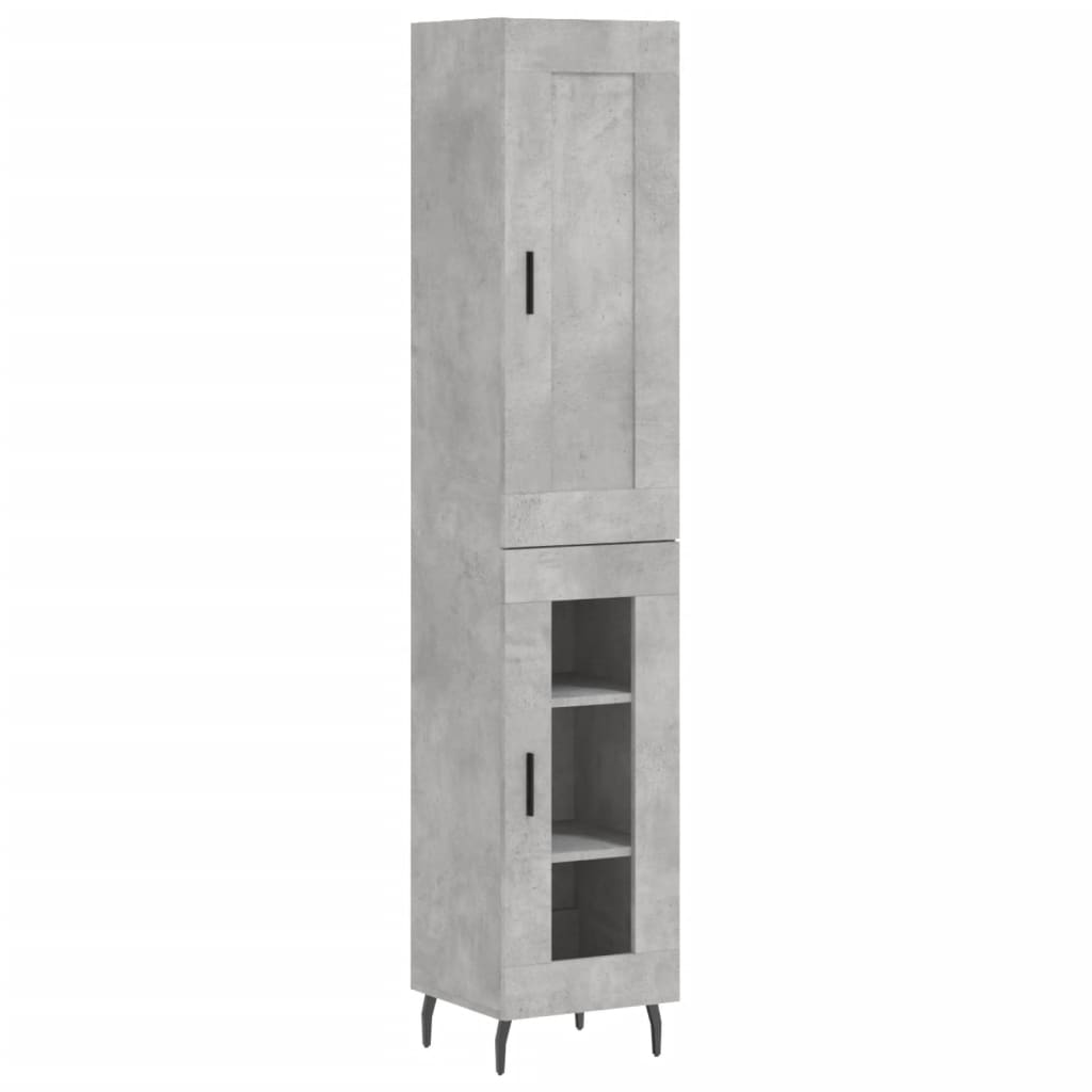 Buffet haut Gris béton 34,5x34x180 cm Bois d'ingénierie - XIOS