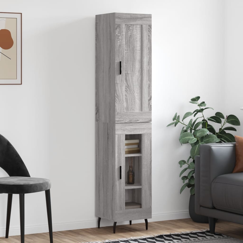 Buffet haut Sonoma gris 34,5x34x180 cm Bois d'ingénierie - XIOS