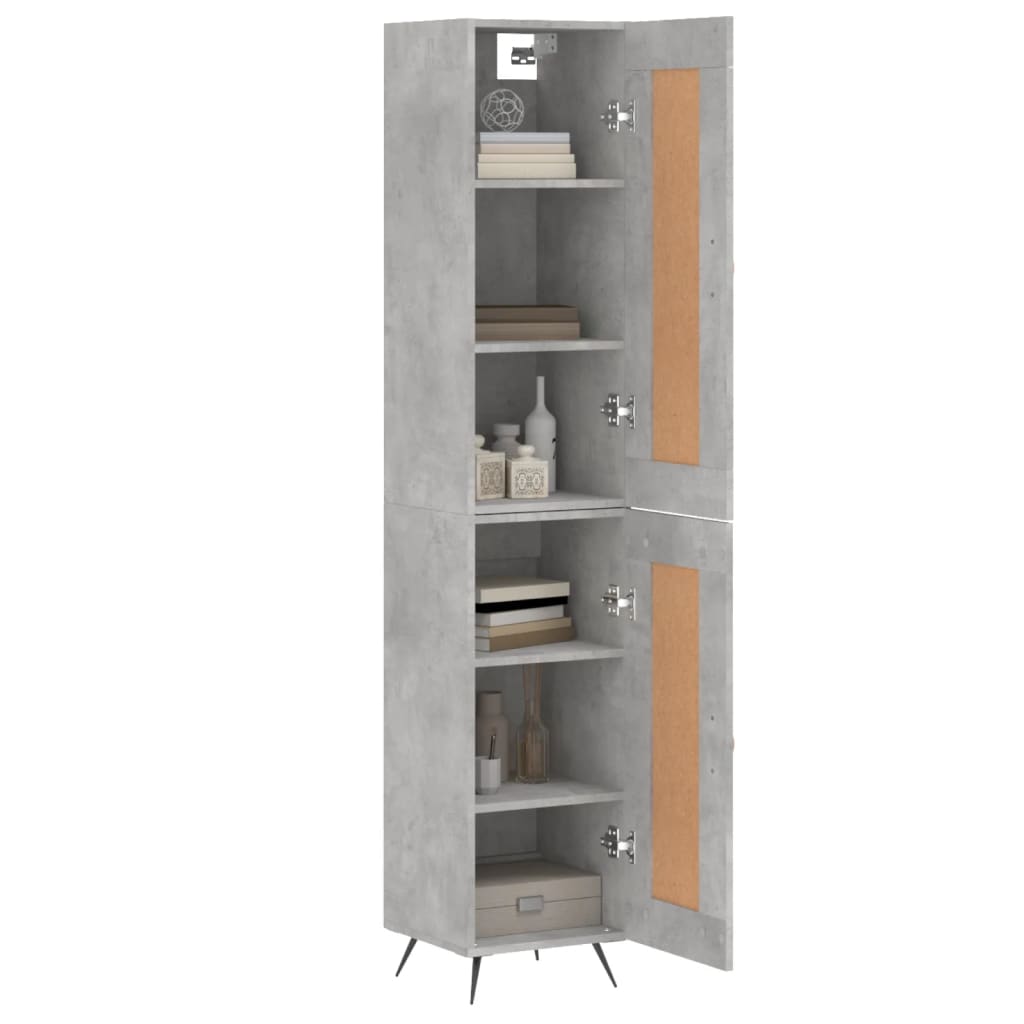 Buffet haut Gris béton 34,5x34x180 cm Bois d'ingénierie - XIOS