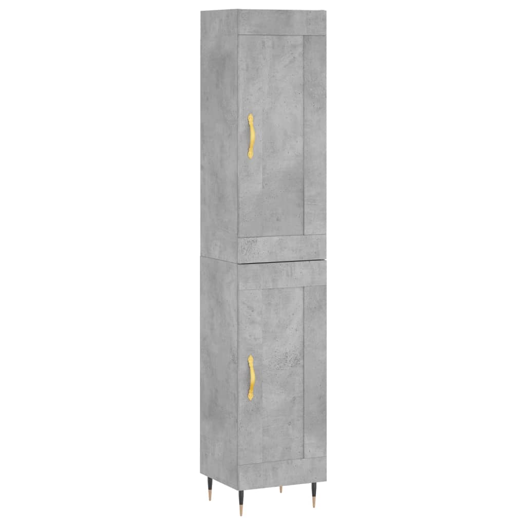Buffet haut Gris béton 34,5x34x180 cm Bois d'ingénierie - XIOS