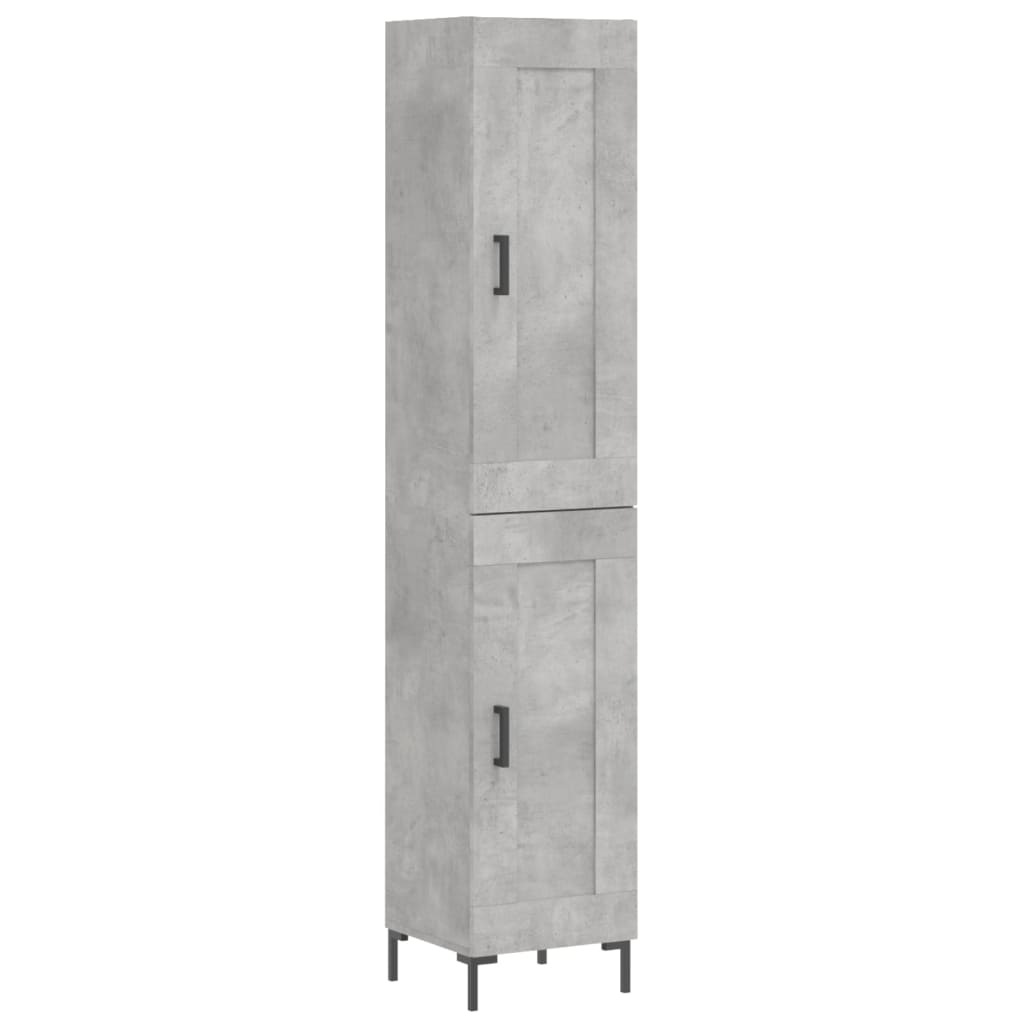 Buffet haut Gris béton 34,5x34x180 cm Bois d'ingénierie - XIOS