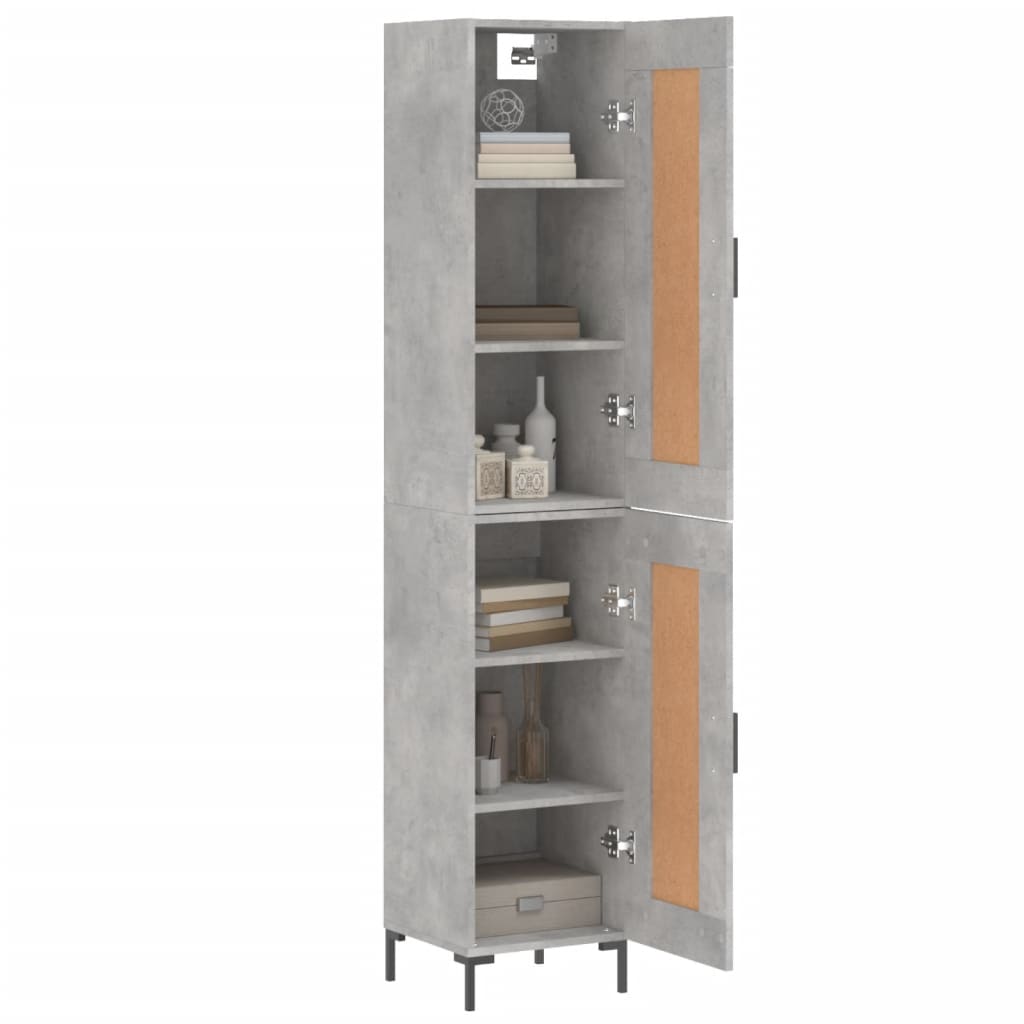 Buffet haut Gris béton 34,5x34x180 cm Bois d'ingénierie - XIOS