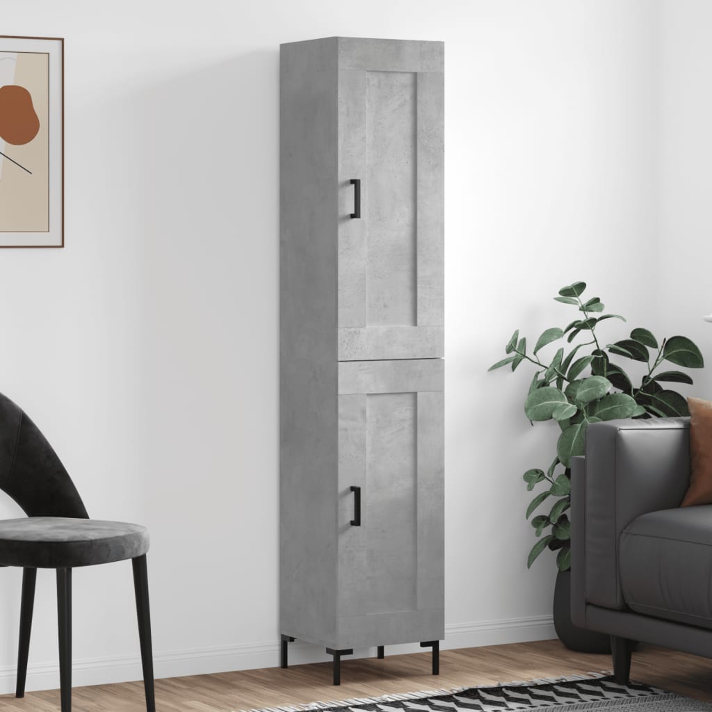 Buffet haut Gris béton 34,5x34x180 cm Bois d'ingénierie - XIOS