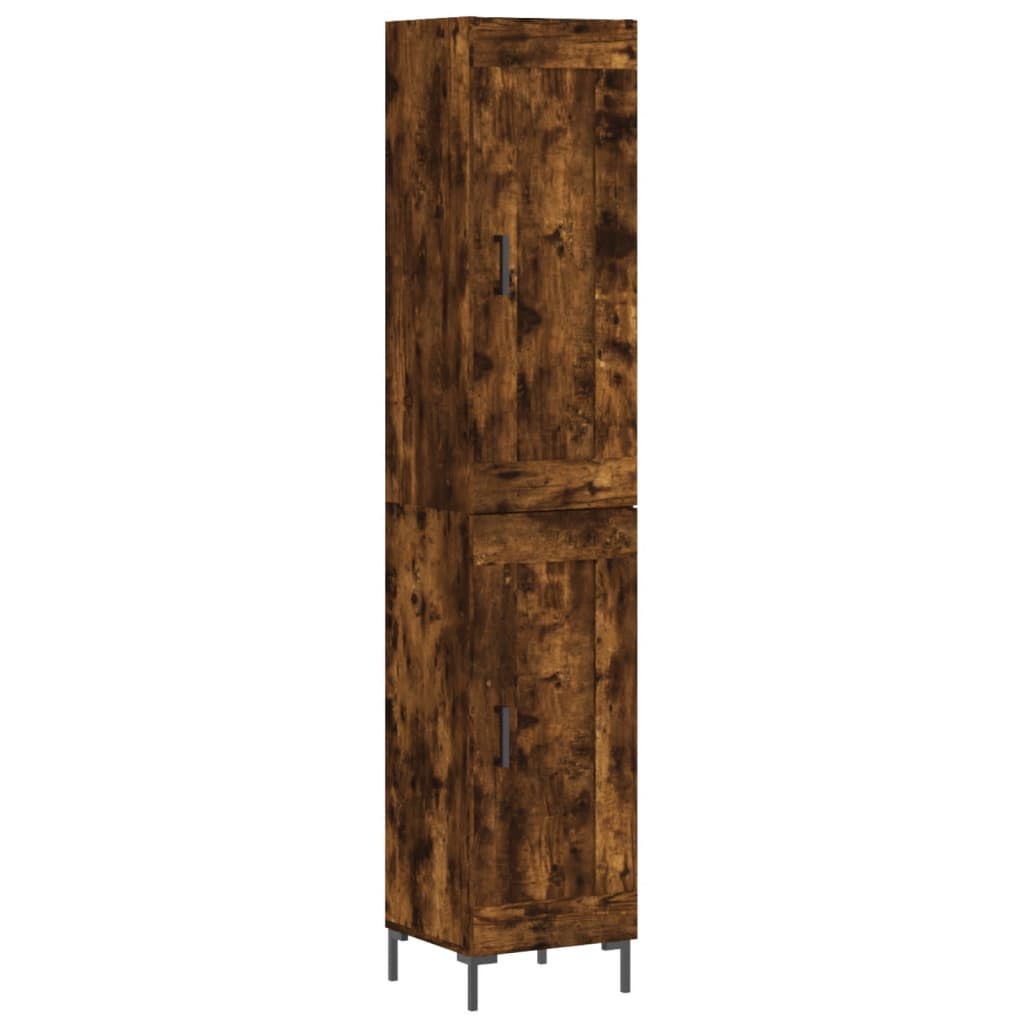 Buffet haut Chêne fumé 34,5x34x180 cm Bois d'ingénierie - XIOS