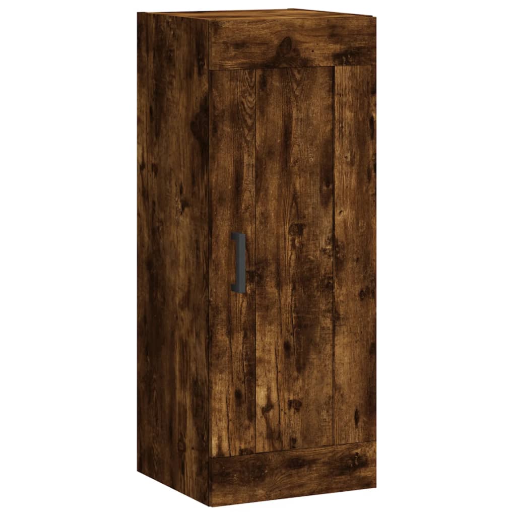 Buffet haut Chêne fumé 34,5x34x180 cm Bois d'ingénierie - XIOS