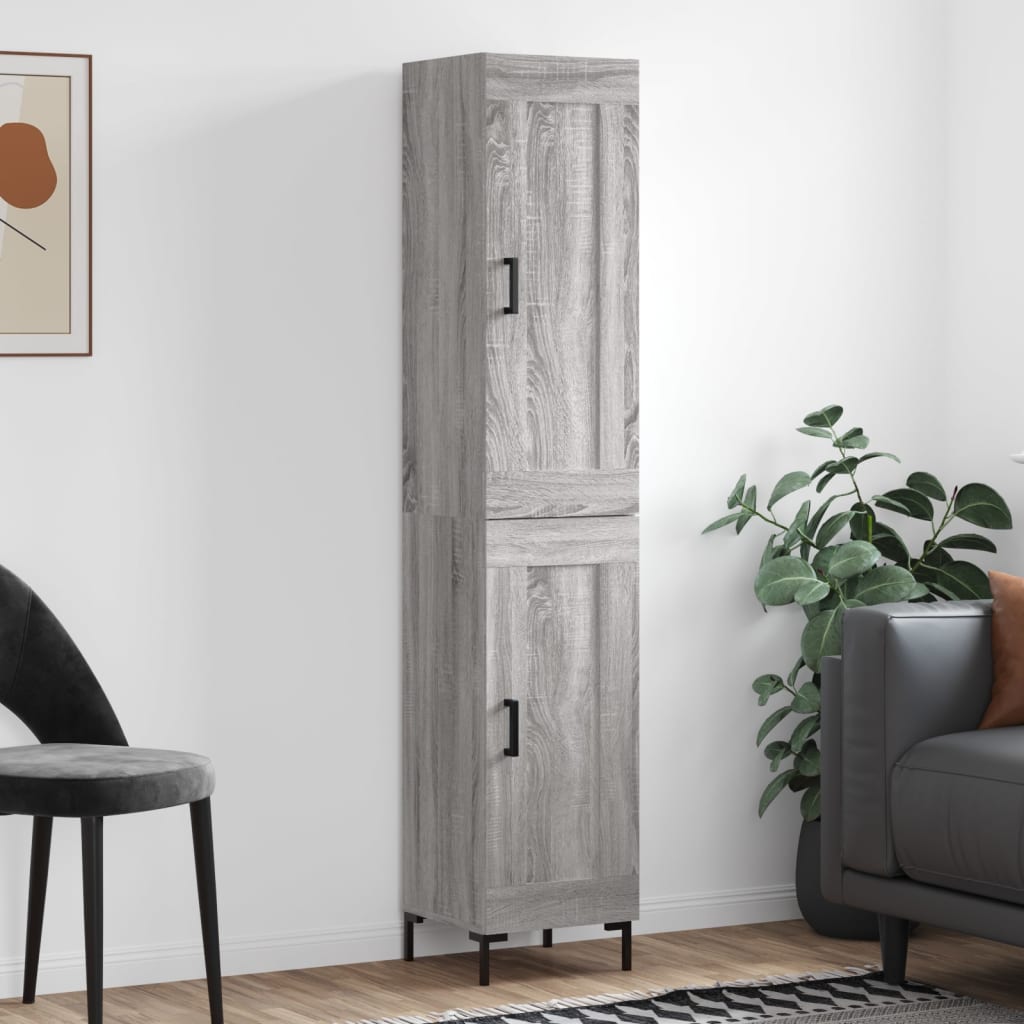 Buffet haut Sonoma gris 34,5x34x180 cm Bois d'ingénierie - XIOS