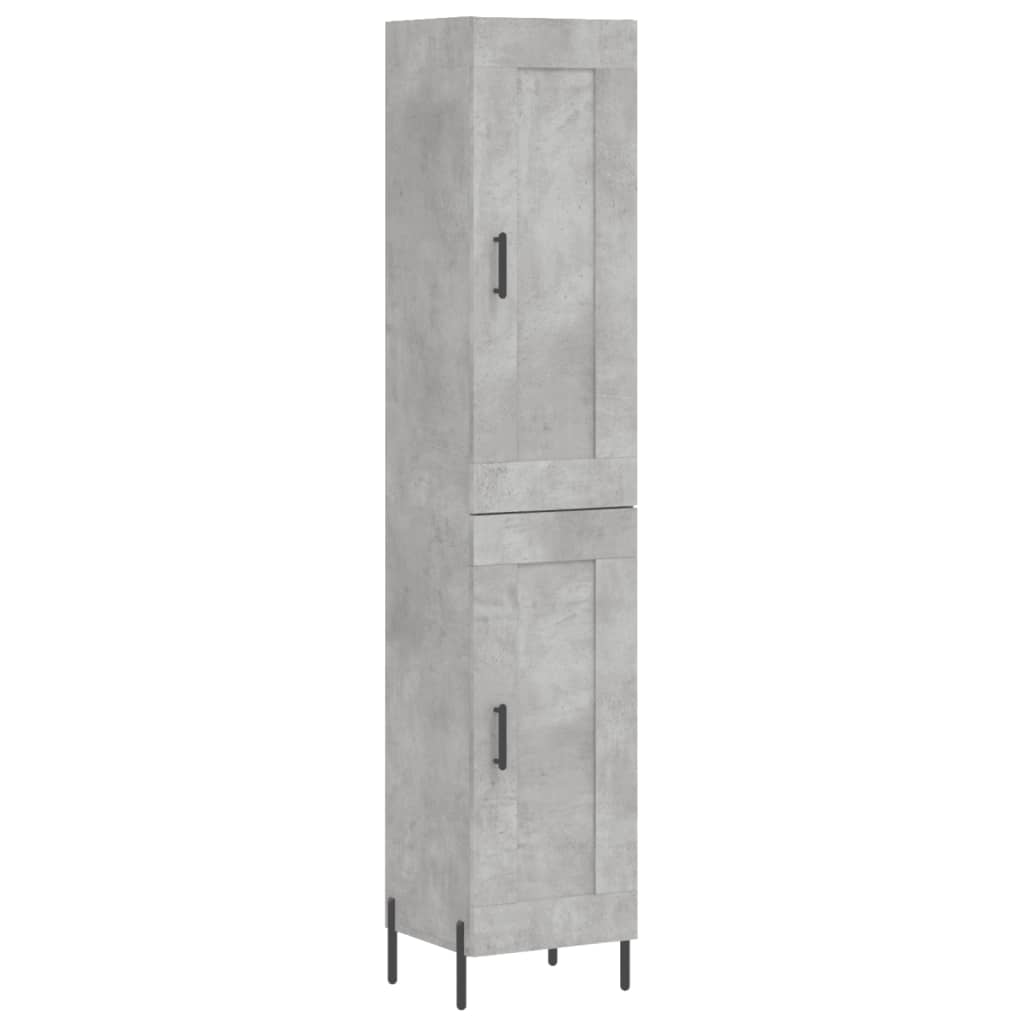 Buffet haut Gris béton 34,5x34x180 cm Bois d'ingénierie - XIOS