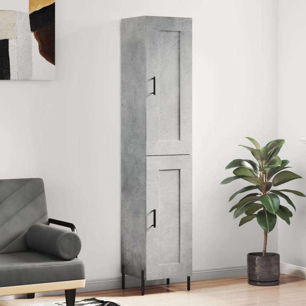 Buffet haut Gris béton 34,5x34x180 cm Bois d'ingénierie - XIOS