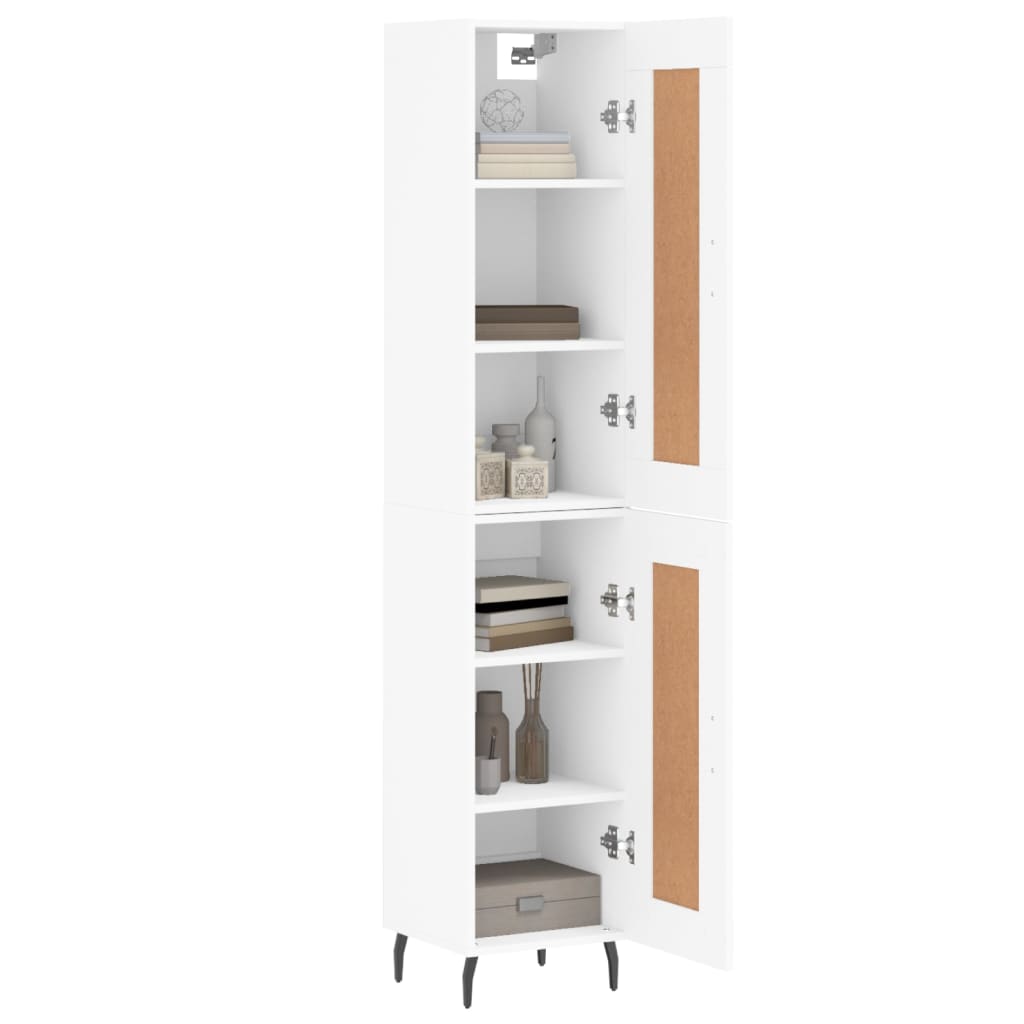 Buffet haut Blanc 34,5x34x180 cm Bois d'ingénierie - XIOS