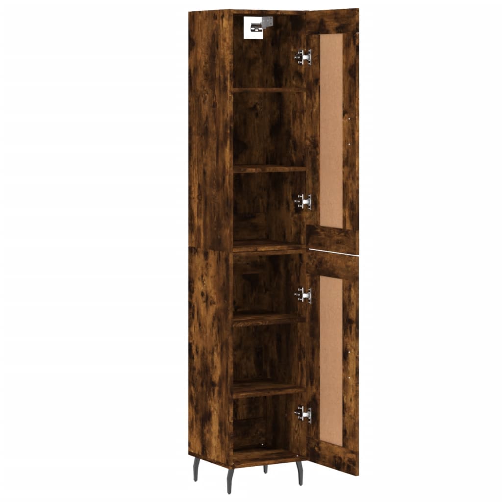 Buffet haut Chêne fumé 34,5x34x180 cm Bois d'ingénierie - XIOS