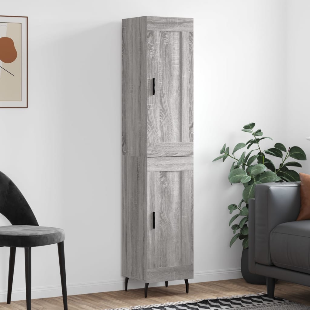 Buffet haut Sonoma gris 34,5x34x180 cm Bois d'ingénierie - XIOS