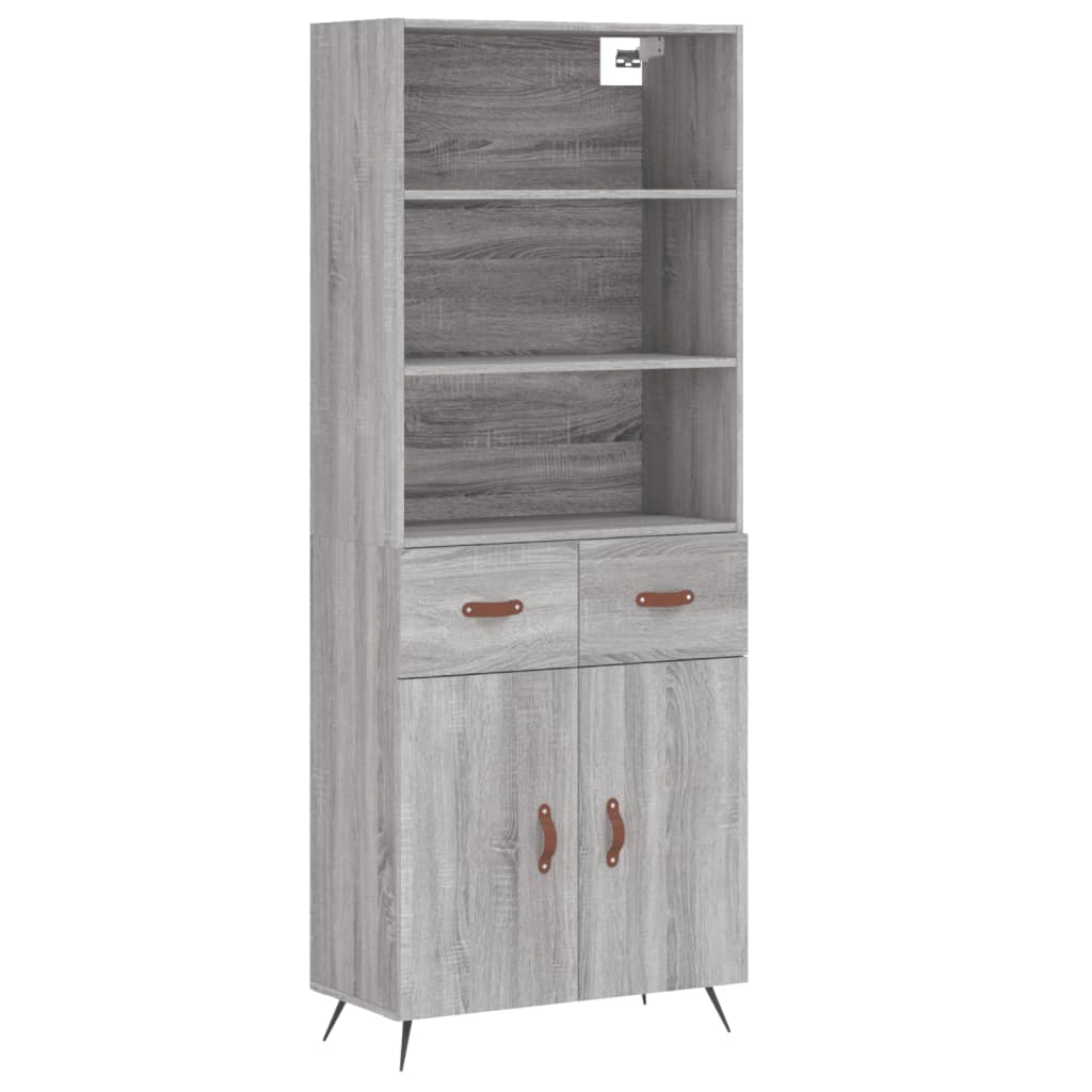 Buffet haut Sonoma gris 69,5x34x180 cm Bois d'ingénierie - XIOS