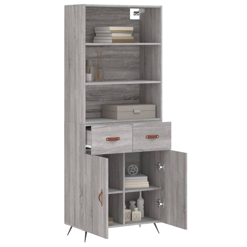 Buffet haut Sonoma gris 69,5x34x180 cm Bois d'ingénierie - XIOS