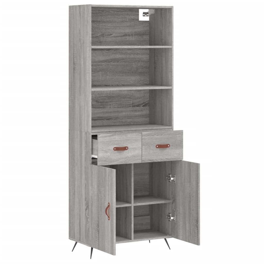 Buffet haut Sonoma gris 69,5x34x180 cm Bois d'ingénierie - XIOS