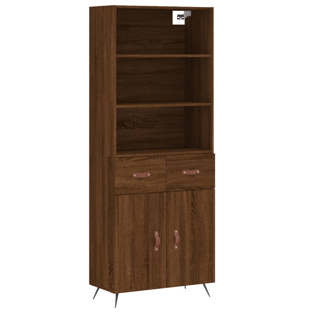 Buffet haut Chêne marron 69,5x34x180 cm Bois d'ingénierie - XIOS