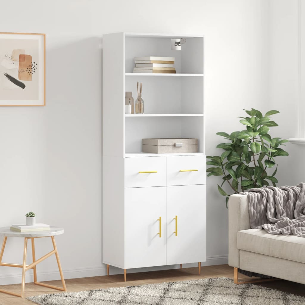 Buffet haut Blanc 69,5x34x180 cm Bois d'ingénierie - XIOS