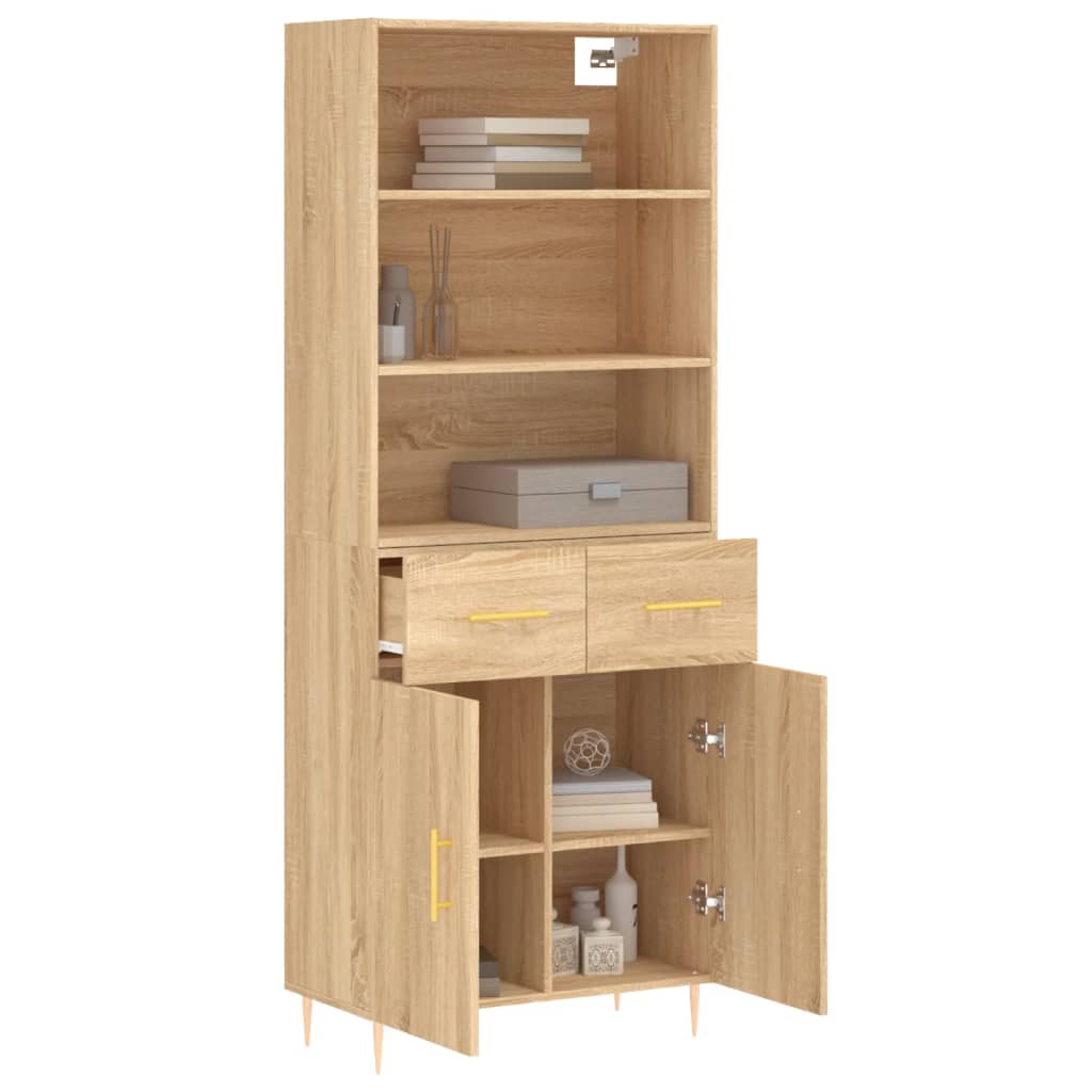 Buffet haut Chêne sonoma 69,5x34x180 cm Bois d'ingénierie - XIOS