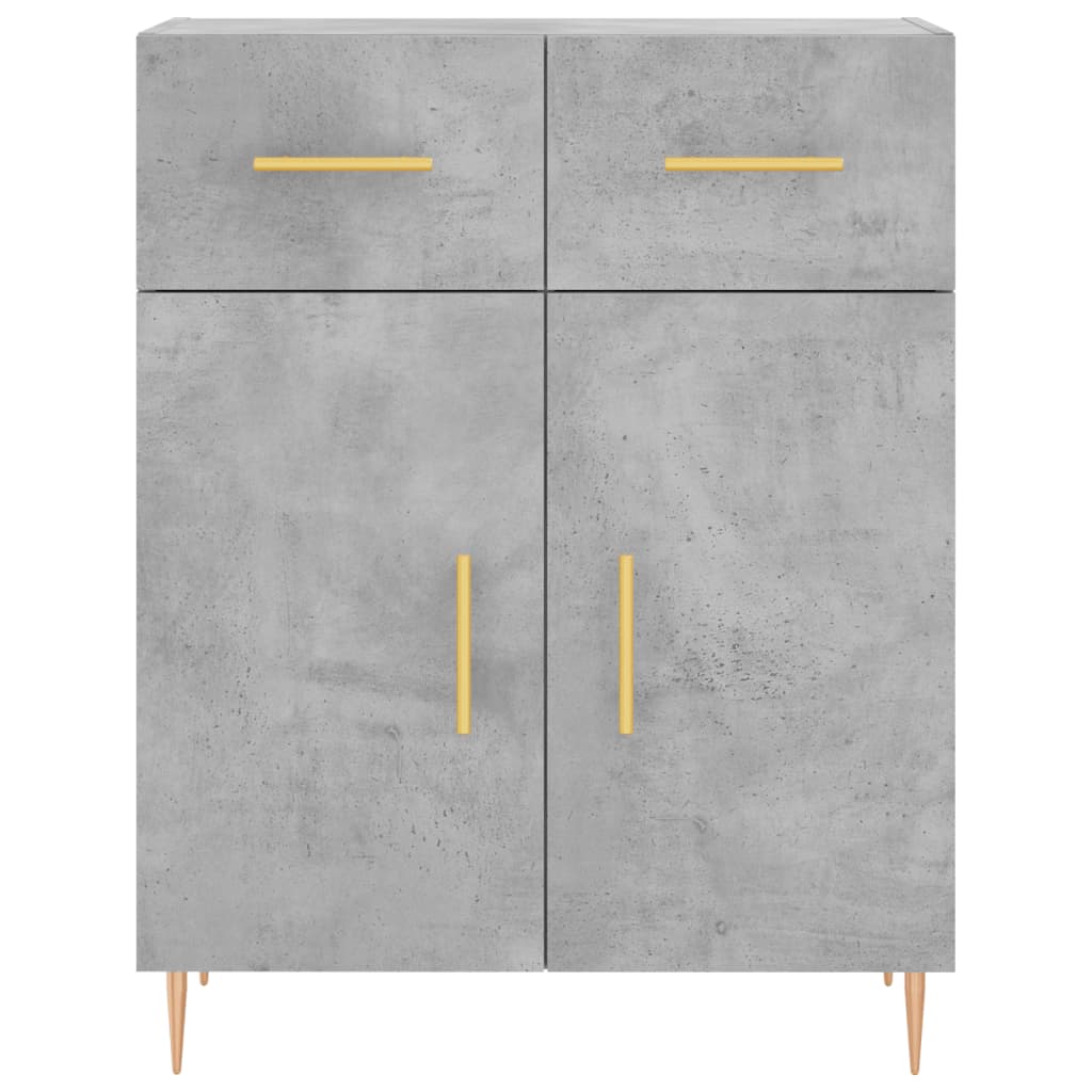 Buffet haut Gris béton 69,5x34x180 cm Bois d'ingénierie - XIOS