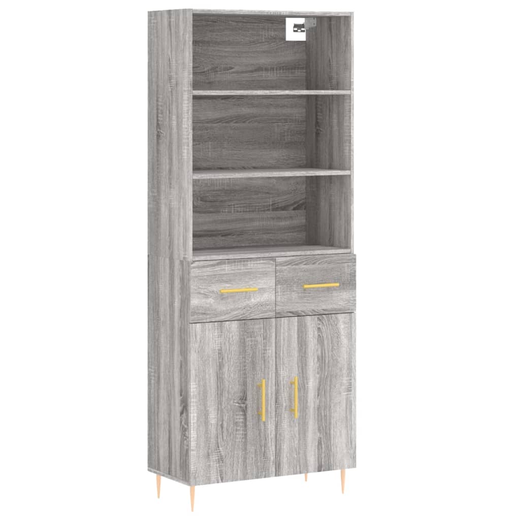 Buffet haut Sonoma gris 69,5x34x180 cm Bois d'ingénierie - XIOS