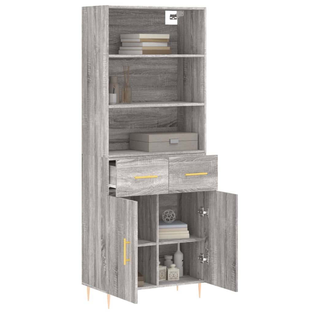 Buffet haut Sonoma gris 69,5x34x180 cm Bois d'ingénierie - XIOS