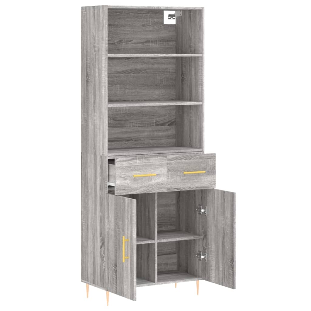 Buffet haut Sonoma gris 69,5x34x180 cm Bois d'ingénierie - XIOS