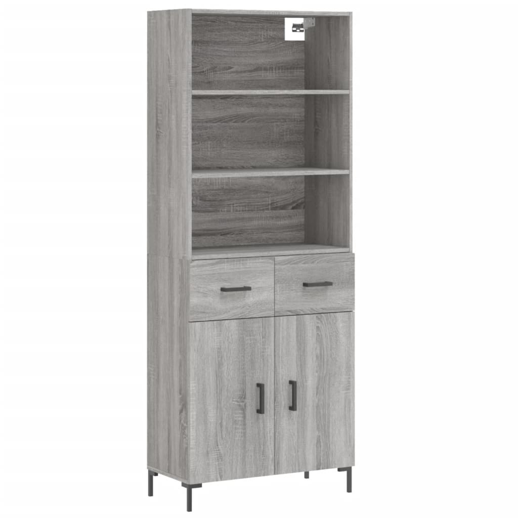 Buffet haut Sonoma gris 69,5x34x180 cm Bois d'ingénierie - XIOS