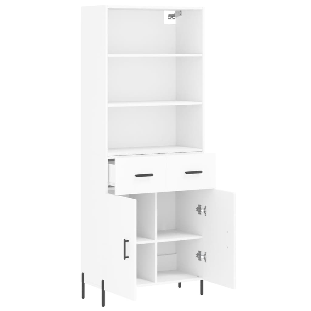 Buffet haut Blanc 69,5x34x180 cm Bois d'ingénierie