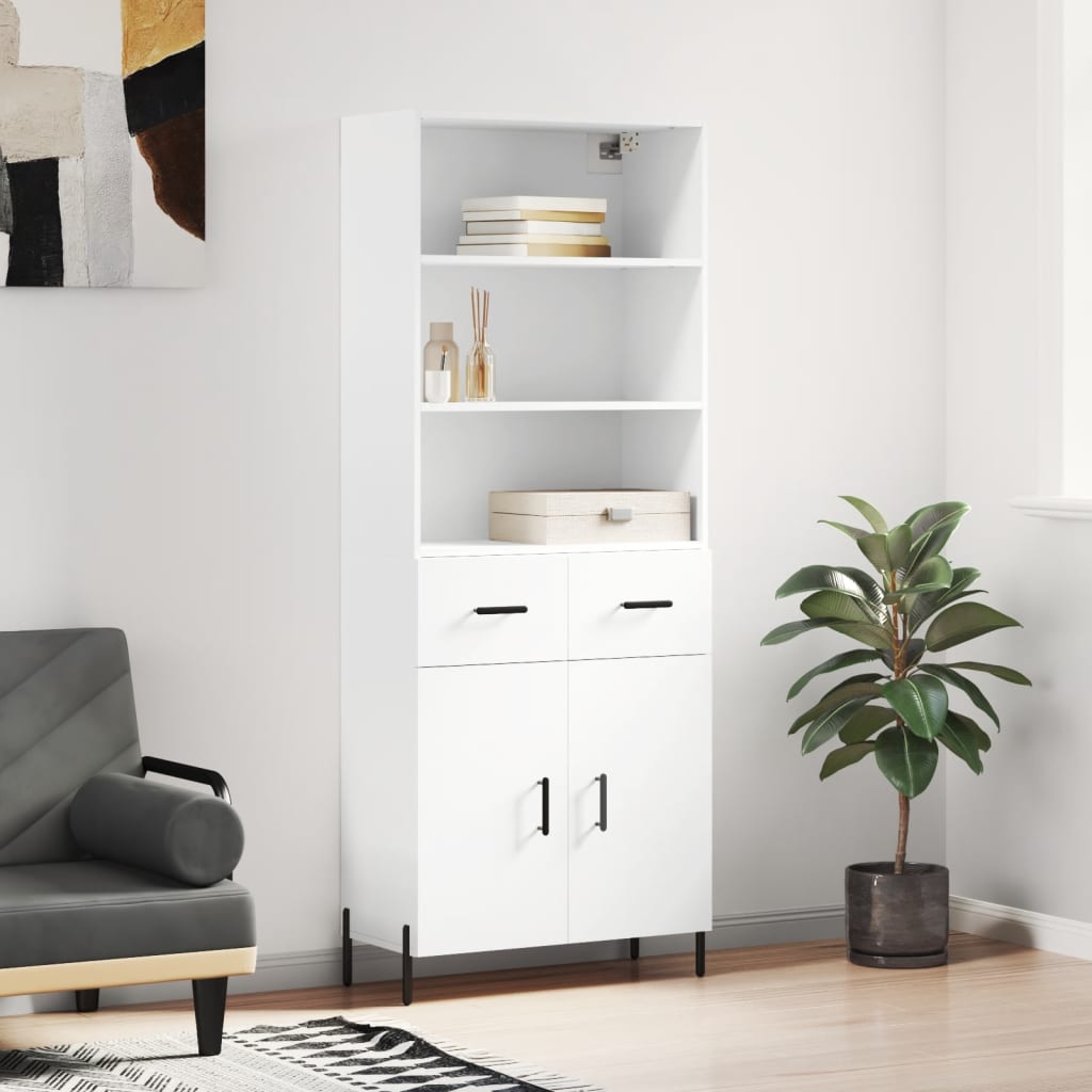 Buffet haut Blanc 69,5x34x180 cm Bois d'ingénierie - XIOS