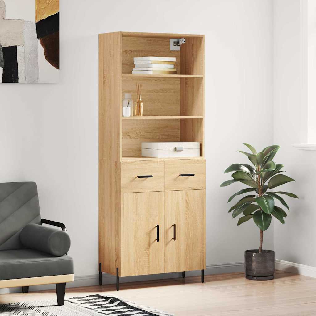 Buffet haut Chêne sonoma 69,5x34x180 cm Bois d'ingénierie - XIOS