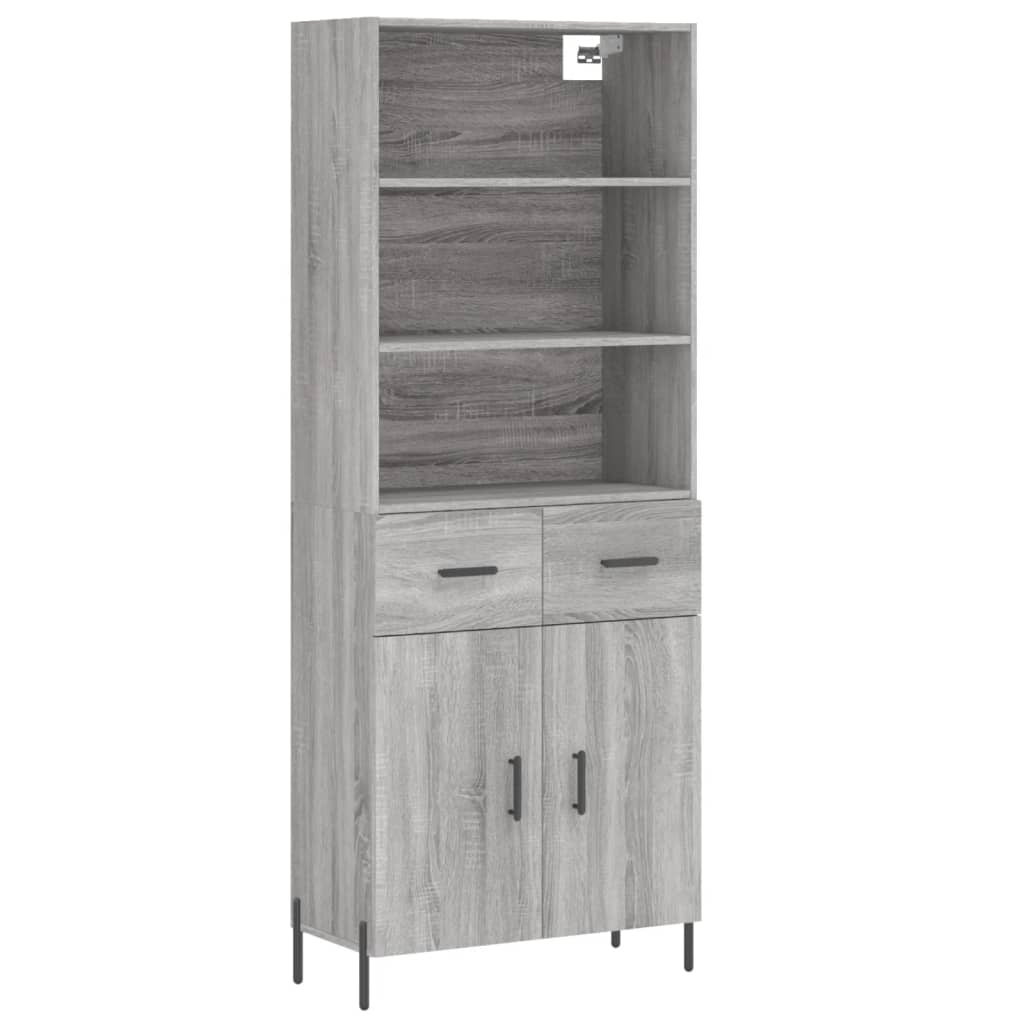 Buffet haut Sonoma gris 69,5x34x180 cm Bois d'ingénierie - XIOS