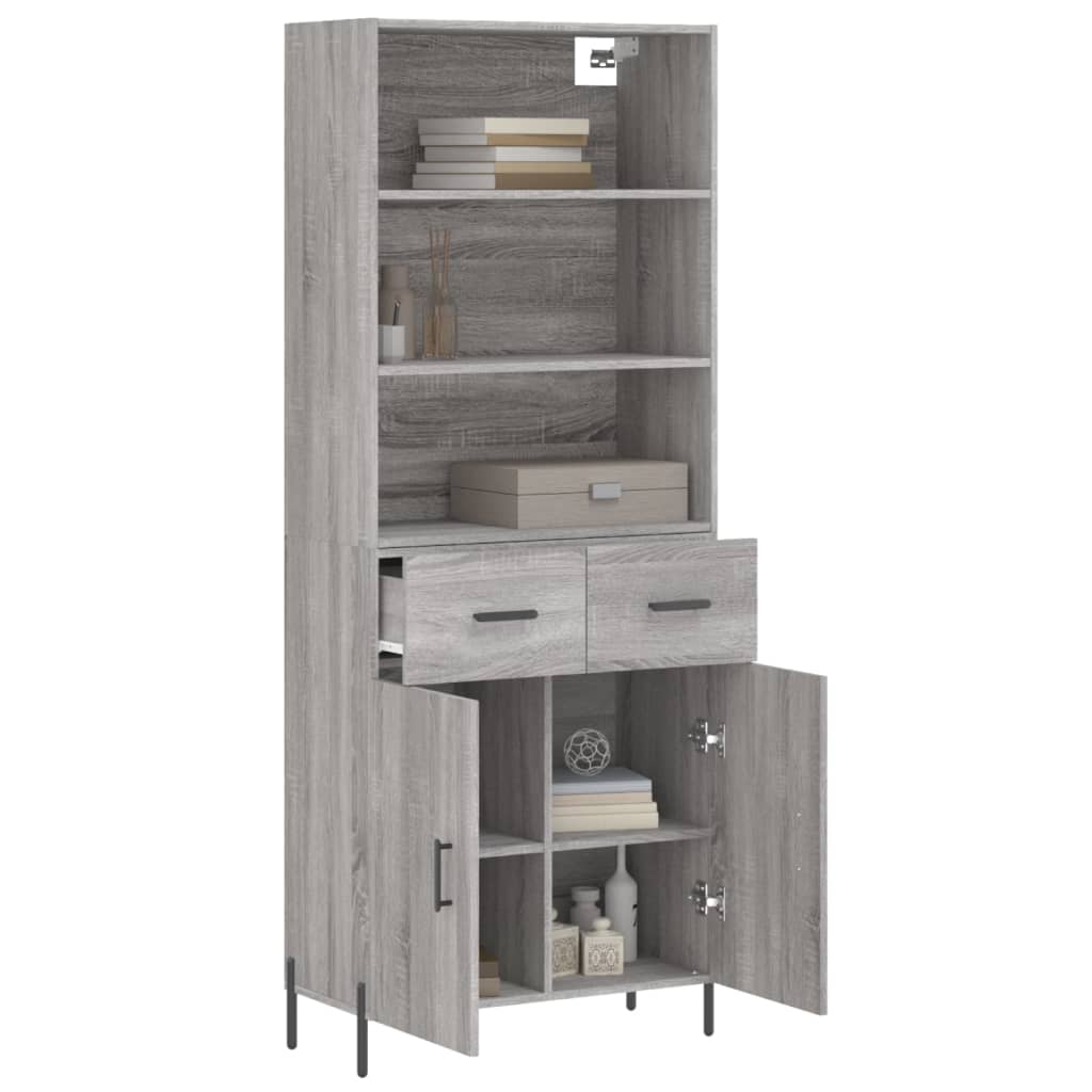 Buffet haut Sonoma gris 69,5x34x180 cm Bois d'ingénierie - XIOS