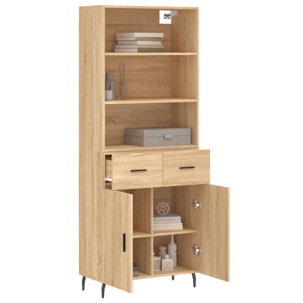 Buffet haut Chêne sonoma 69,5x34x180 cm Bois d'ingénierie - XIOS