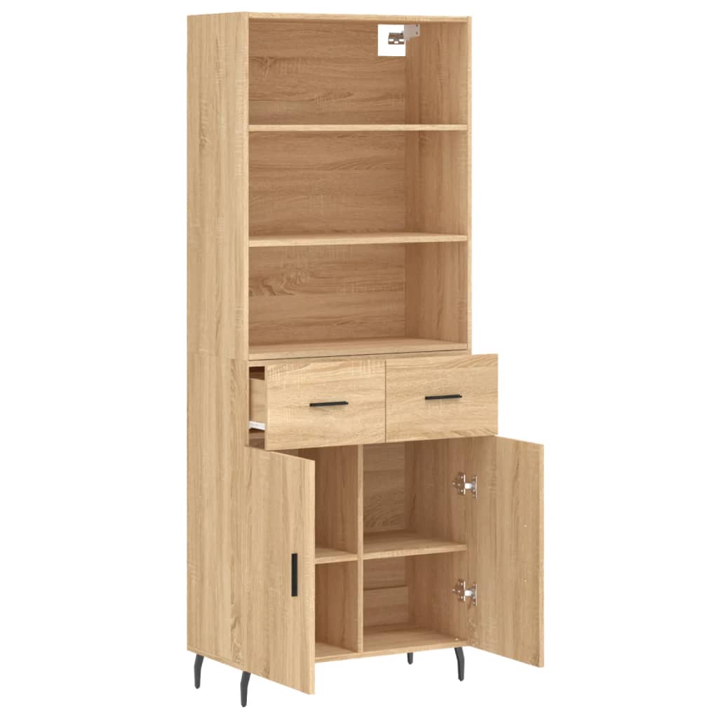 Buffet haut Chêne sonoma 69,5x34x180 cm Bois d'ingénierie - XIOS
