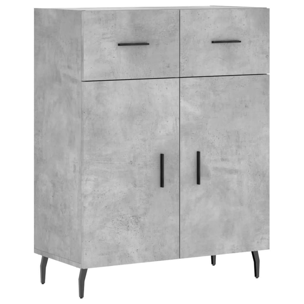 Buffet haut Gris béton 69,5x34x180 cm Bois d'ingénierie - XIOS