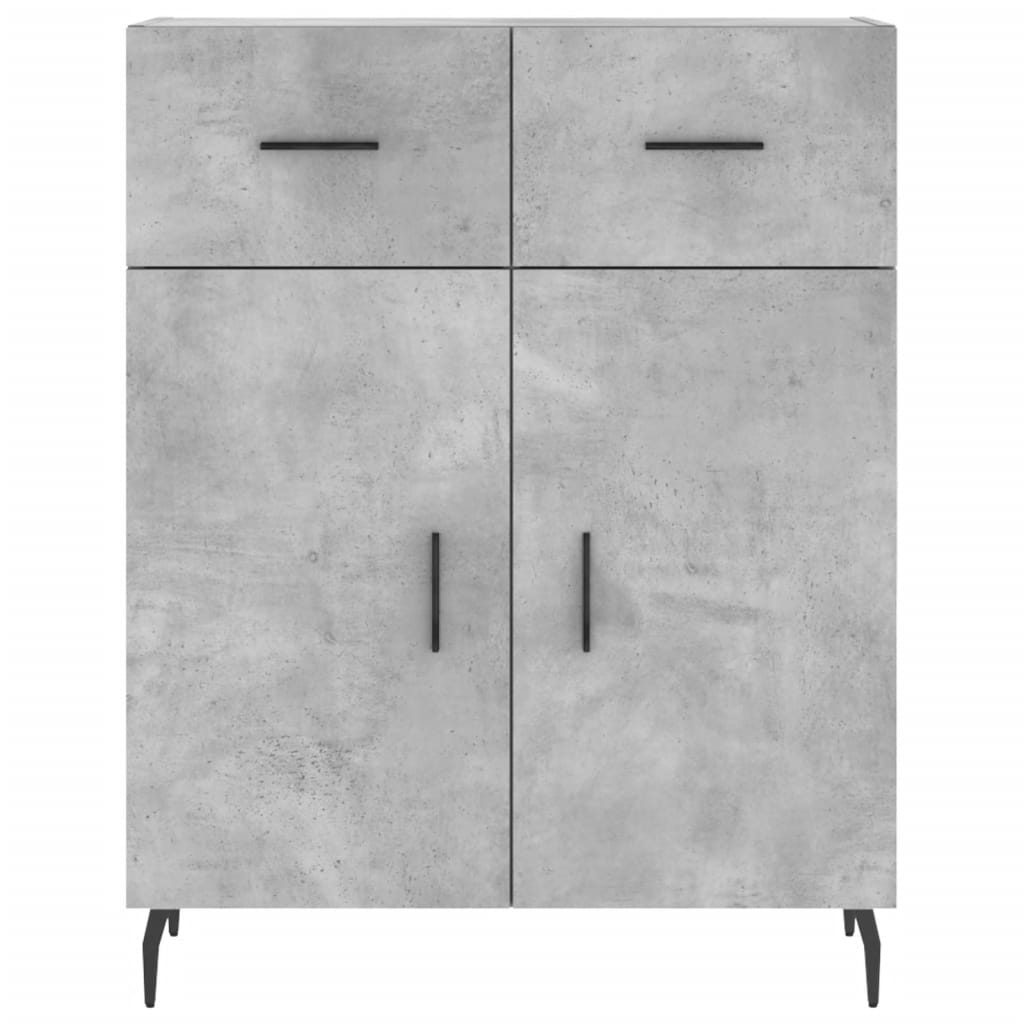 Buffet haut Gris béton 69,5x34x180 cm Bois d'ingénierie - XIOS